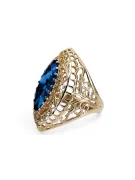 Ring Sapphire 14K Yellow gold Vintage style vrc090y